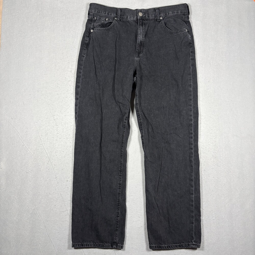 Aeropostale 90s Baggy Jeans Womens 14 Black Wide Leg Skater Y2K Denim Grunge